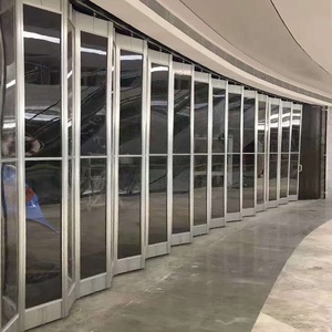 Grille de sécurité en aluminium PVC coulissante commerciale en accordéon Porte pliante en polycarbonate transparent pour l'entrée du magasin - Product Image 2