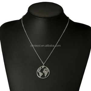 Collier de personnalité HipHop pour femmes, chaîne très tendance, bijoux en plaqué <span class=keywords><strong>or</strong></span> 18k, <span class=keywords><strong>pendentif</strong></span> avec carte du madagas - Product Image 2