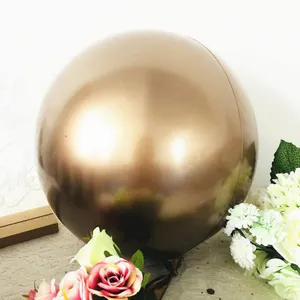 Balon Pesta Ulang Tahun Warna Logam Krom Cerah, Balon Metalik Emas Pesta Pernikahan Kreatif 18 Inci