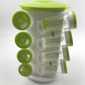 Plastic 16 in 1 <strong>Spice</strong> <strong>Rack</strong> with Cutlery Holder Compact <strong>Revolving</strong> Condiments Jars Shelf Organizer - Product Image 4