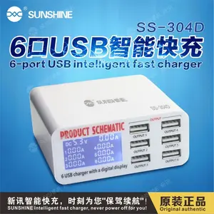 Sunshine carregador usb universal, porta de carregamento rápido SS-304D, multi carregador usb