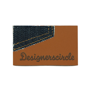 Best Price Custom <strong>Brand</strong> Jeans Clothing Clothes Tag Pu Label Embossed/metal Leather Label Patch for Clothes Garment - Product Image 2