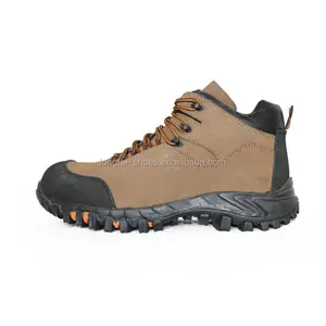 Cow nubuck leather steel toe cemented safety shoes china anti impact work boots cold proof