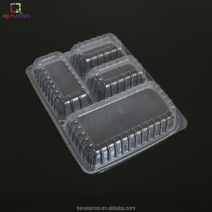 Bandeja de Plástico Desechable de Grado Alimenticio con Cuatro Compartimentos para Envasado de Alimentos, Lonchera de Plástico para Catering, Fiestas y Comida para Llevar - Product Image 3