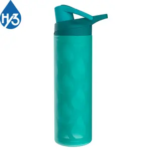 Hy3 도매 Camlock 600ml BPA 무료 유리 물 병 실리콘 슬리브