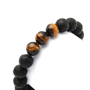 Pulsera de piedras volcánicas naturales de 9 mm - Product Image 4