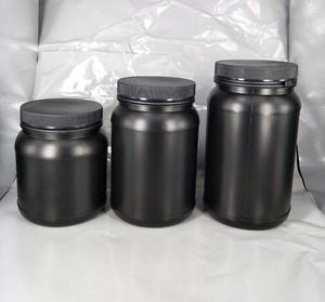 Conteneur en plastique noir HDPE de qualité alimentaire de 2500 ml, grand et vide, anti-effraction, pour l'emballage de protéines en poudre - Product Image 1
