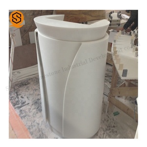 Salão dimensões de vidro de luxo mini metade do ouro branco em forma de l recepção redonda moderna - Product Image 1