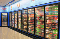 Réfrigérateur professionnel de luxe avec portes en verre, pour boissons à porte simple, frigo à affichage vertical