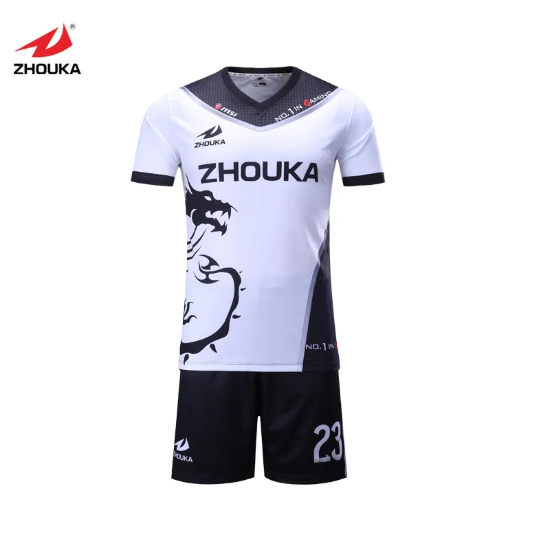 China hizo personalizar dragón nuevo modelo jerseys adulto escuela uniforme camiseta de fútbol