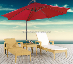 <span class=keywords><strong>Lit</strong></span> double extérieur chaise longue villa avec parasol meubles de piscine salon de soleil - Product Image 3