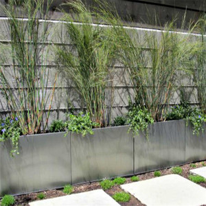 <strong>square</strong> <strong>Planters</strong> <strong>Large</strong> Outdoor Brushed Stainless Steel - Product Image 4