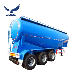 60 Ton Semi Trailer QUEST Tri-axle 45cbm Powder Cement Tanker Trailer Dry Silo Bulk Cement Bulker Tank Semi Trailer 30ton 40 Ton 60 Ton 70 Ton