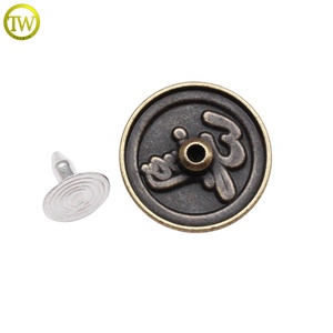 Đồng thau cổ đóng dấu Thư Kim Loại nút quần jean nút tròn hợp kim kim loại nhấn nút - Product Image 3
