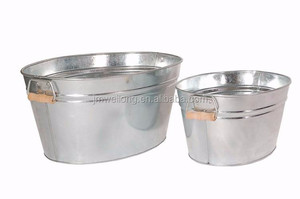 Classic Large Capacity Galvanized Metal Oval Cool <strong>Drink</strong> Tub <strong>Ice</strong> <strong>Bucket</strong> for Party - Product Image 2