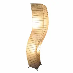 Hot Koop Elegant Moderne Handgemaakte Bamboe Frame Wit Gedraaide Ambachtelijke Papier Lamp