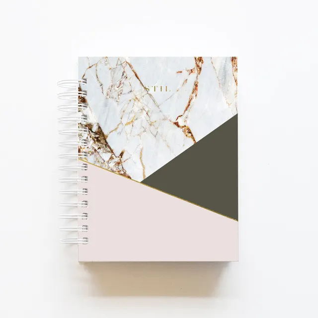 Einzigartige Marmor Design Papier Abdeckung Personalisierte Hardcover Spirale Gebunden Notebook