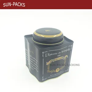 方形黑金属茶叶罐/茶叶包装盒与内盖