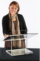 Pupitre acrylique debout de plancher transparent Plate-forme acrylique Podium Chaire
