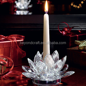 Romantic Wholesale Crystal <strong>Lotus</strong> Flower <strong>Candle</strong> <strong>Holder</strong> for Wedding Favors - Product Image 3
