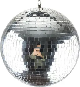 Party supplies stage lighting lights 8 inch to 72 inch shiny silver color glass party disco light mirror balls