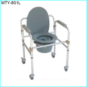 Chaise d'aisance de douche en aluminium avec fauteuil roulant d'aisance pour les patients Toilettes Fournitures de thérapie de réadaptation - Product Image 4