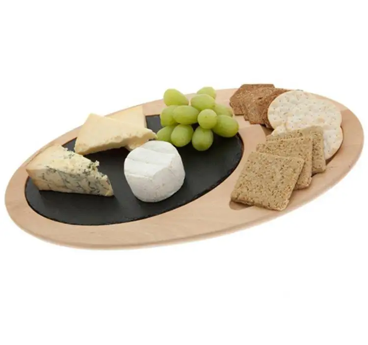 Personalized Bamboo Slate Oval serving dishes separable