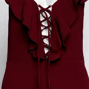 Correa de baile de Borgoña de noche largo vestido de fiesta Sexy Club porno vestido de 2018 - Product Image 3