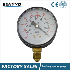 Thép không gỉ <span class=keywords><strong>2</strong></span>-1/<span class=keywords><strong>2</strong></span> "quay số 1/4" NPT 0/100 PSI trở lại gắn kết mặt bích áp kế chân không đo - Product Image 4