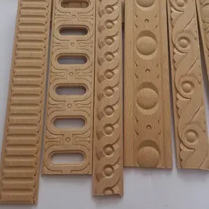 Embossed solid wood mouldings hot press white wood molding