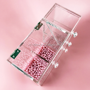 Hộp Đựng Cọ Trang Điểm Bằng Acrylic Trong Suốt Sành Điệu Với Ngọc Trai - Product Image 4