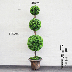 150 cm 125 cm Hauteur <span class=keywords><strong>Bonsai</strong></span> Artificiel <span class=keywords><strong>Buis</strong></span> Artificiel Triple Balle Topiaire Arbres UV En Pot De Plantes - Product Image 3