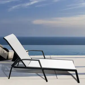 Uplion piscina all'aperto alluminio Sling Lounge Chair giardino sole spiaggia più lunga lettino