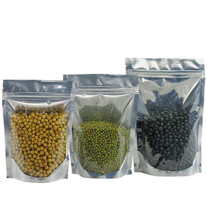 Clear Silver Mylar Papel de aluminio resellable Stand up Zip Lock Bolsas Bolsa de café de plástico 100*150*40MM ENVÍO GRATIS - Product Image 3