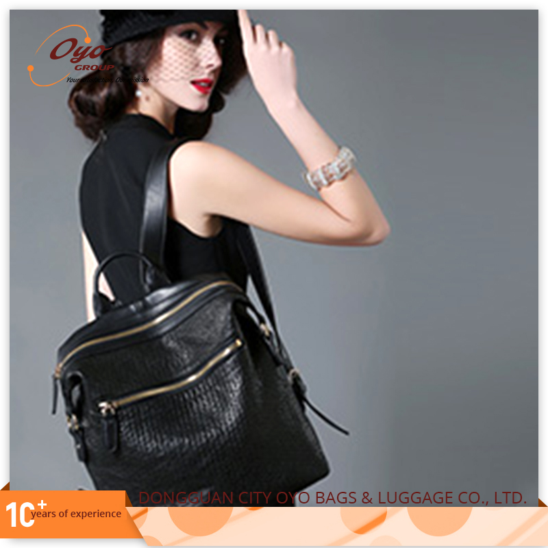 Завод горячие продажи современный дизайн колледж женский кожаный рюкзак