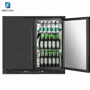 BC-208F Beer Can Fridge Bar Cooler Beverage Cooler CE Black Metal ST Ice Cream Freezer Table Top Ice Cream Display Freezer R600a