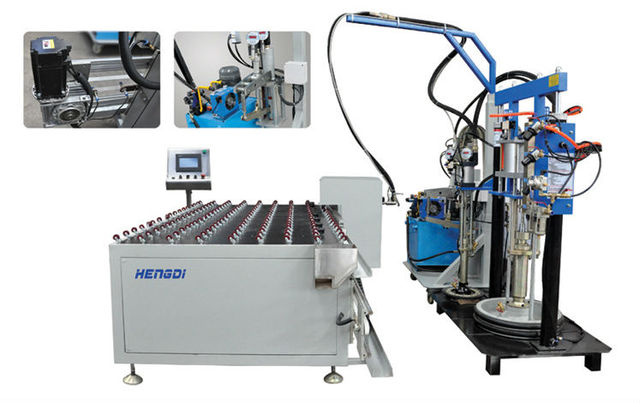 Horizontal automatic sealant sealing line/hengdi double glass making machine/auto glass price/hengdi glass machine