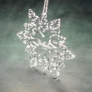 Benutzer definierte klare Metalls piegel Acryl Schneeflocke Weihnachts baum Dekorationen liefert Ornamente - Product Image 3