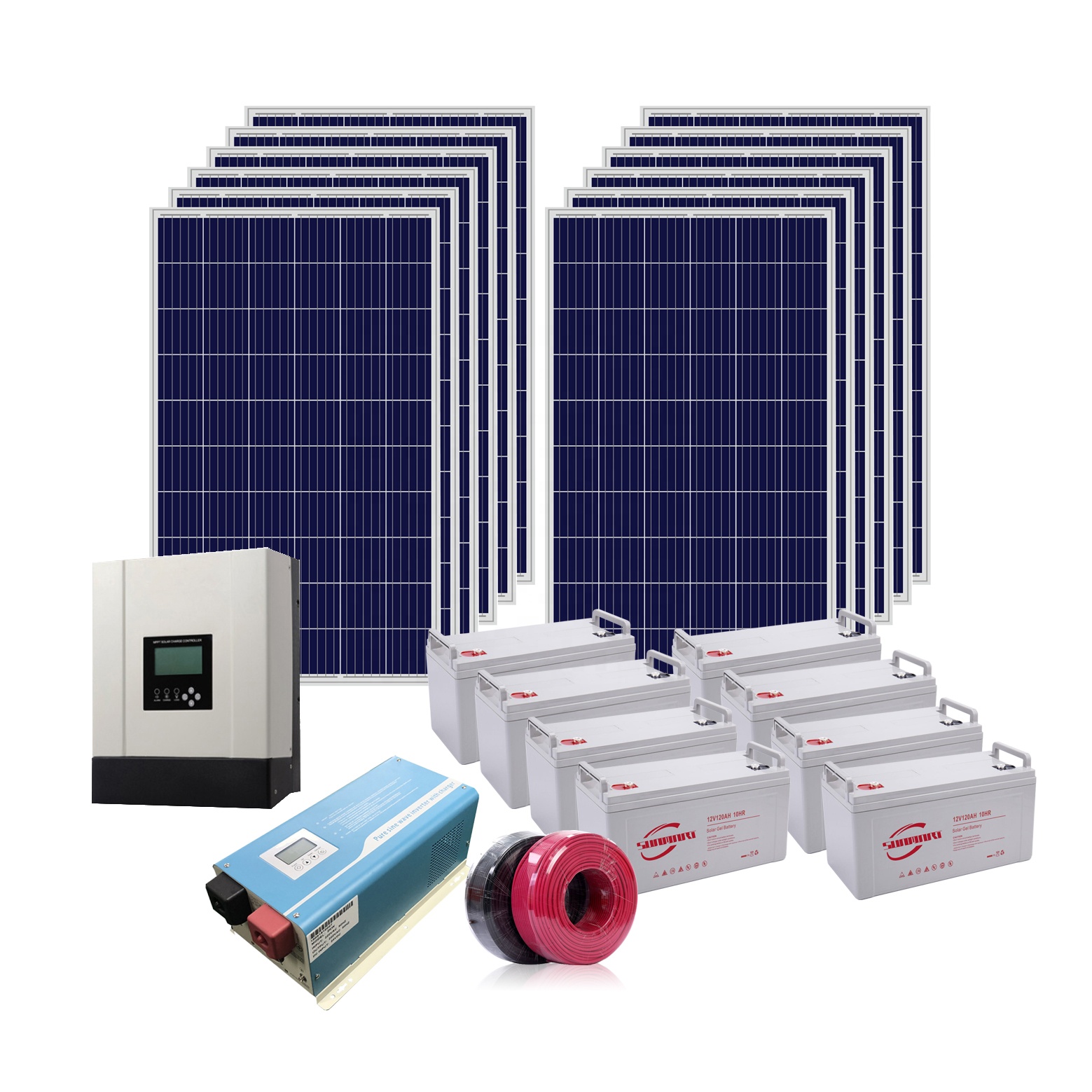 5000W Off Grid Solar PV System Solar Panel Kits System With Power Storage