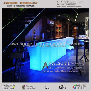 LED <strong>Bar</strong> <strong>Table</strong> for Home <strong>Bar</strong> and Hotel Use Modern Contemporary Design White PE Material 16 Color Modes Commercial Furniture - Product Image 3
