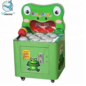 Máquina de juego de arcade con forma de rana para niños, superventas, funciona con monedas