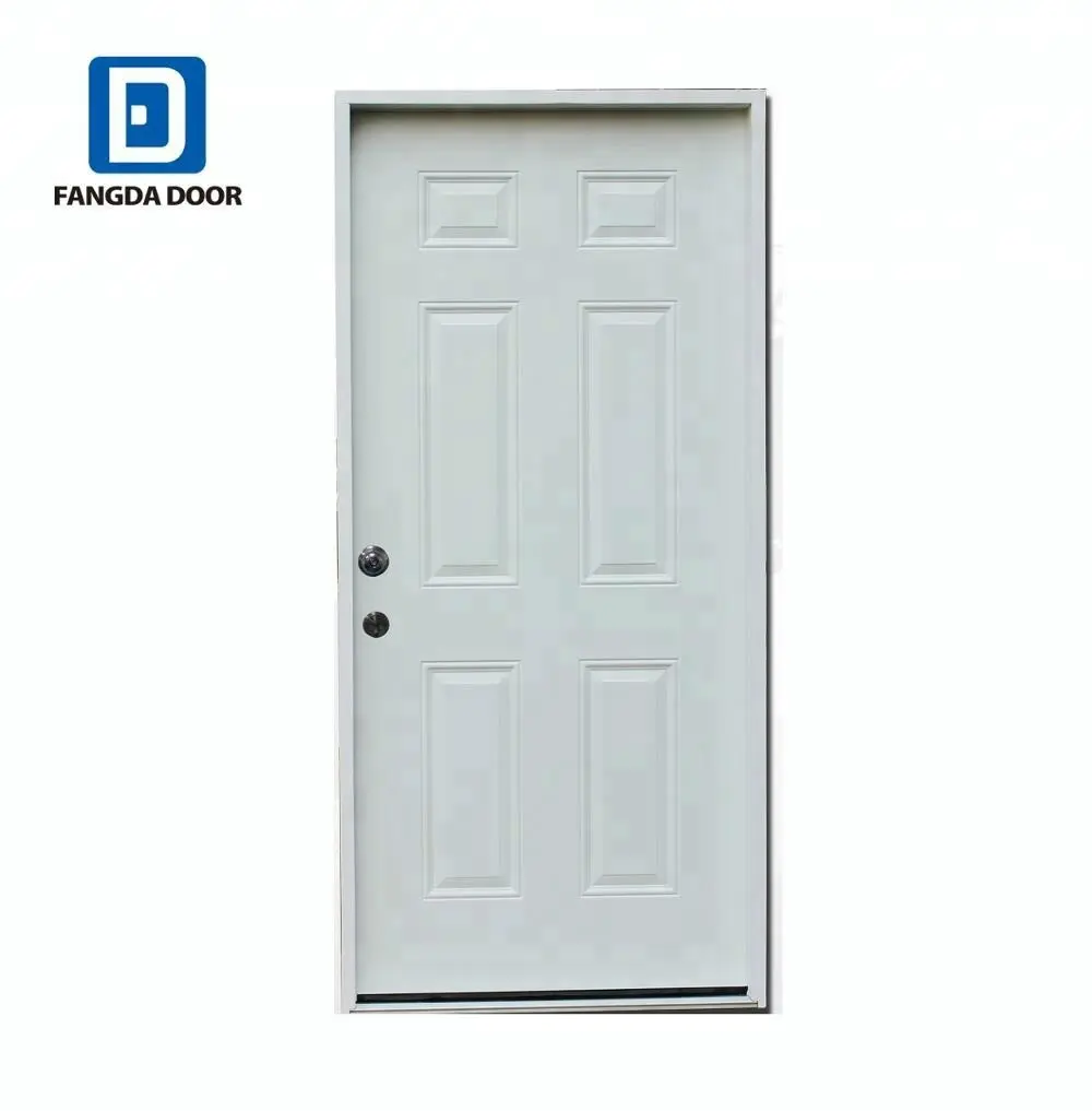 Fangda 6 Панель Дешевая главная входная дверь стальная дверь американская стальная дверь