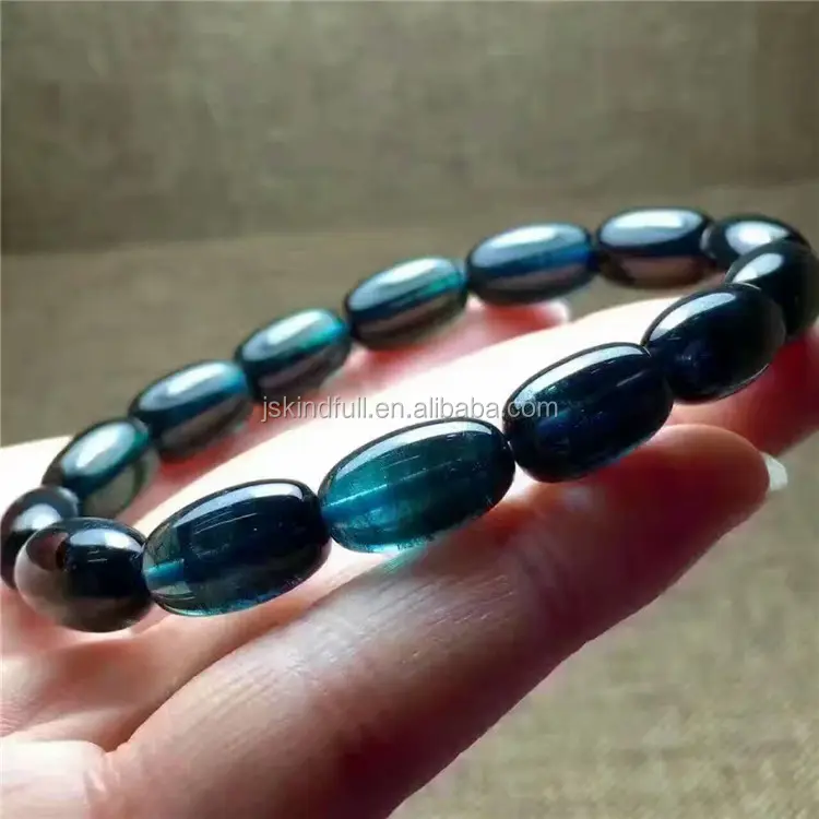 Il valore di barile naturale blu tormalina braccialetto di perline