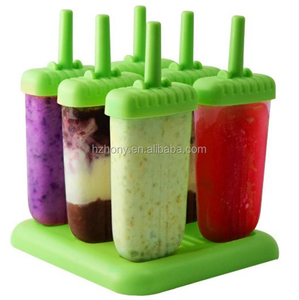 6 Popsicle Molds - <strong>Ice</strong> Pop Maker Set with Tray and Drip <strong>Guard</strong>, BPA Free, Green - Product Image 1