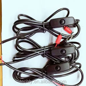 ShenZhen Supplier Mini Black on /off Switch 8.5mm Ring terminal 2464 22AWG 300V 80C 2 cord Wire Harness Assembly