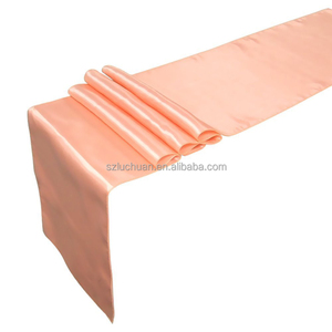 Restaurant Decorated Smooth Gold Satin <strong>Table</strong> <strong>Runner</strong> - Product Image 4
