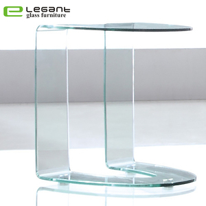 Home Hotel Furniture <strong>Curved</strong> <strong>Glass</strong> <strong>Coffee</strong> Side <strong>Table</strong> - Product Image 2