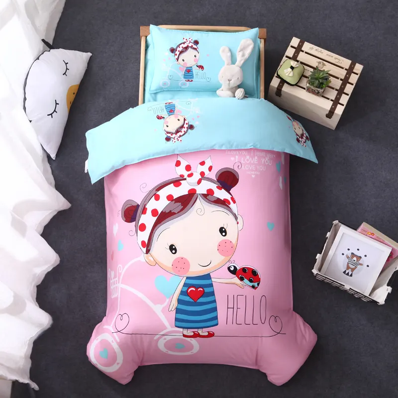 100% Cotton Baby Girl Crib Bedding Sets Bed Linen Kids