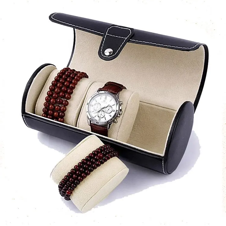ISO BSCI Fabrik Großhandel Freundliche Leder uhr Verpackungs box Luxus Vintage Uhren box Reise Uhrengehäuse