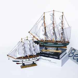 Modellino in Legno di Nave Storica Decorazione Nautica Schooner Tedesca Artigianato Antico Modello di Nave da Guerra della Marina Reale Britannica - Product Image 2